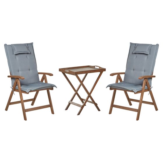 Bistrosetti tyynyillä taitettava AMANTEA akaasia Harmaa