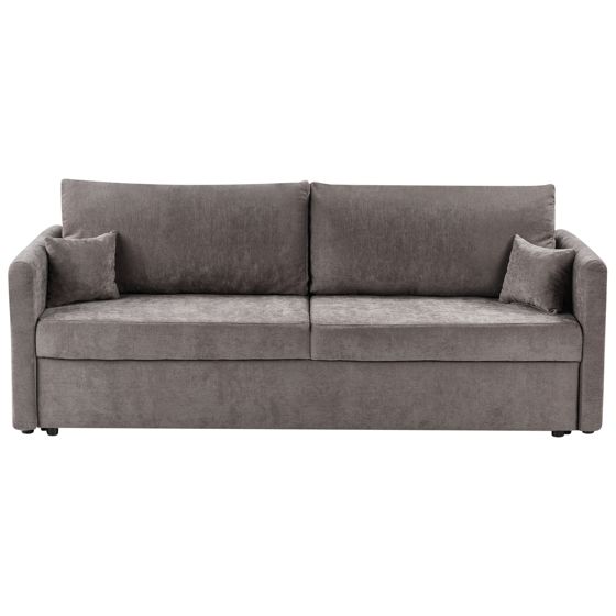 Vuodesohva BLEIK kangas Ruskeanharmaa säilytystila 3-istuttava