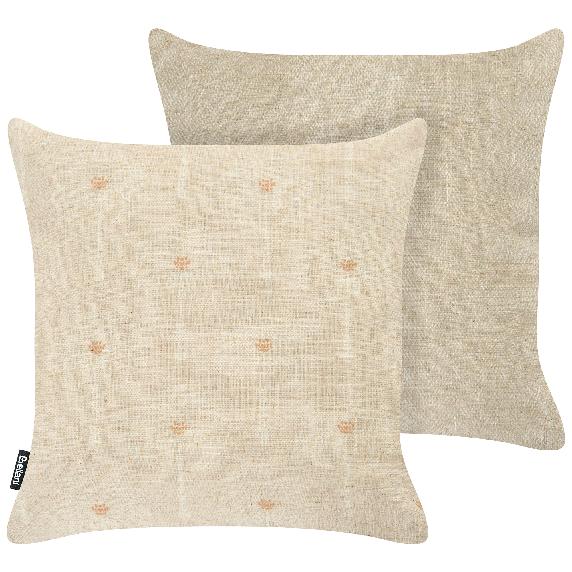Ulkotyynysetti 2 kpl CALIA Kasvikuvio 45 x 45 cm Beige