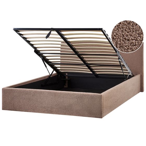 Sänky säilytystilalla buklee ORBEY 140 x 200 cm Ruskea