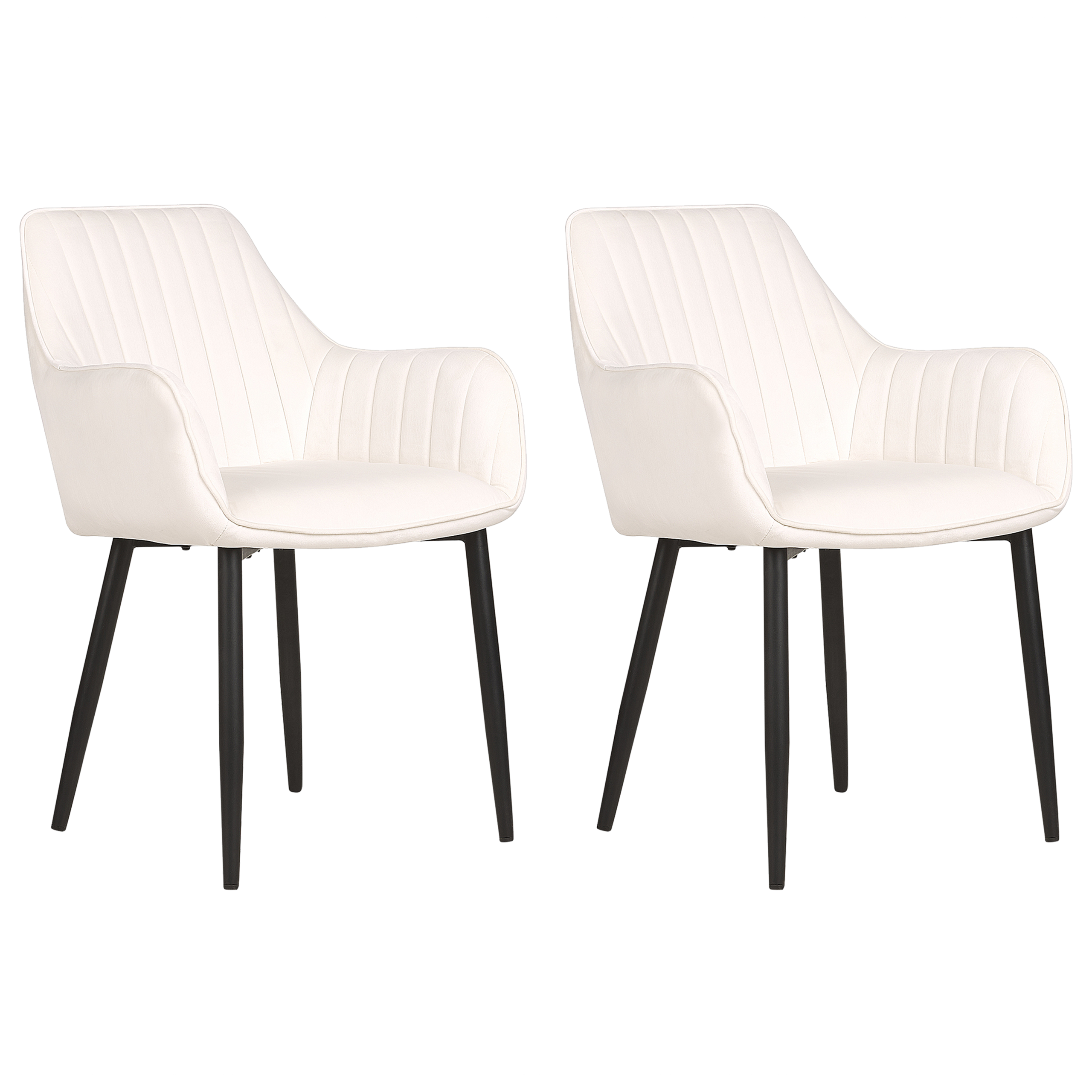 Ruokatuolisetti 2 kpl WELLSTON sametti Luonnonvalkoinen