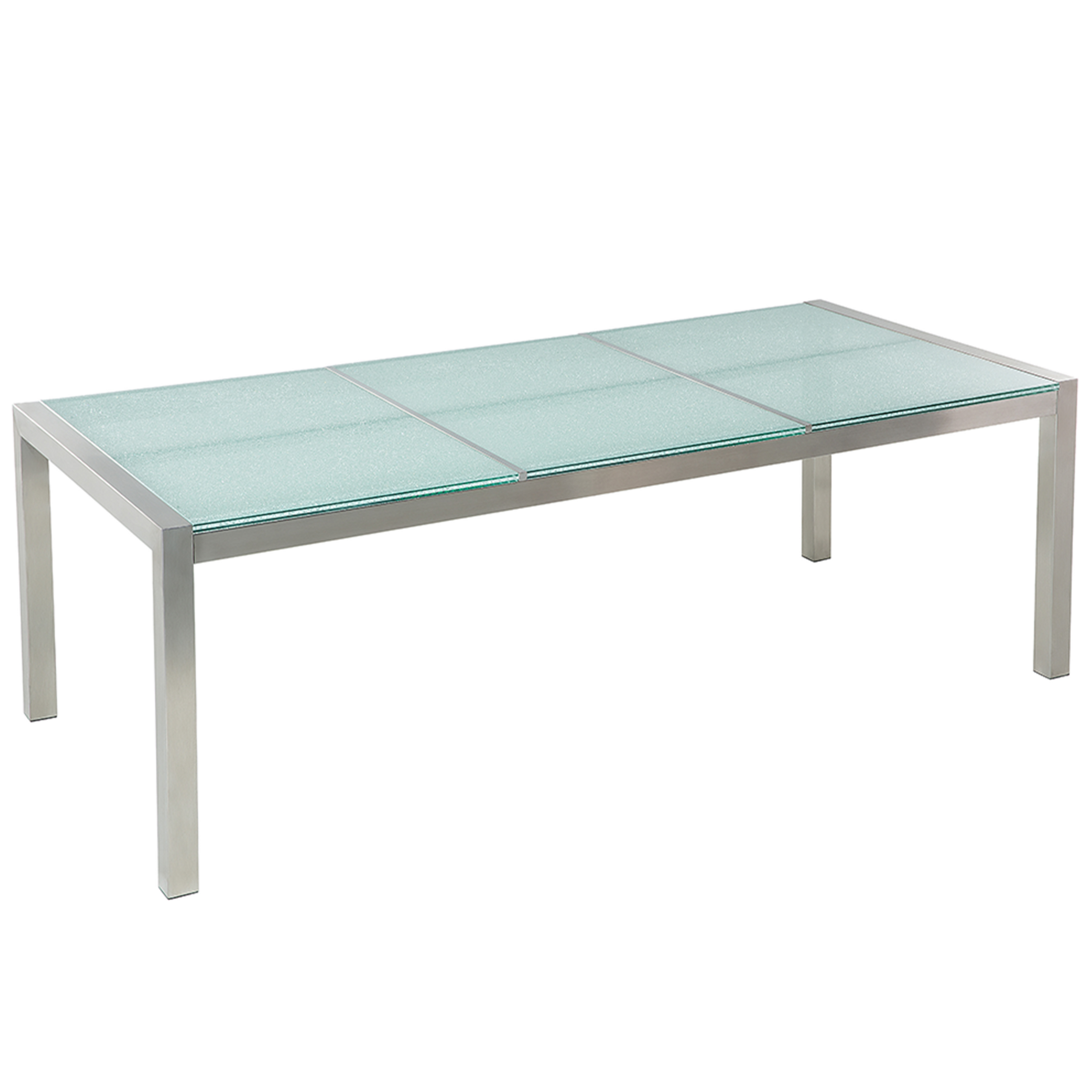 Puutarhapöytä GROSSETO 220 cm 100 cm Säröilevä lasi Kirkas