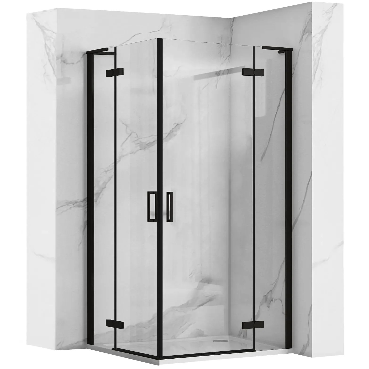 REA Suihkukaappi Hugo Double 90x90 musta, 90X90X200, 5CM