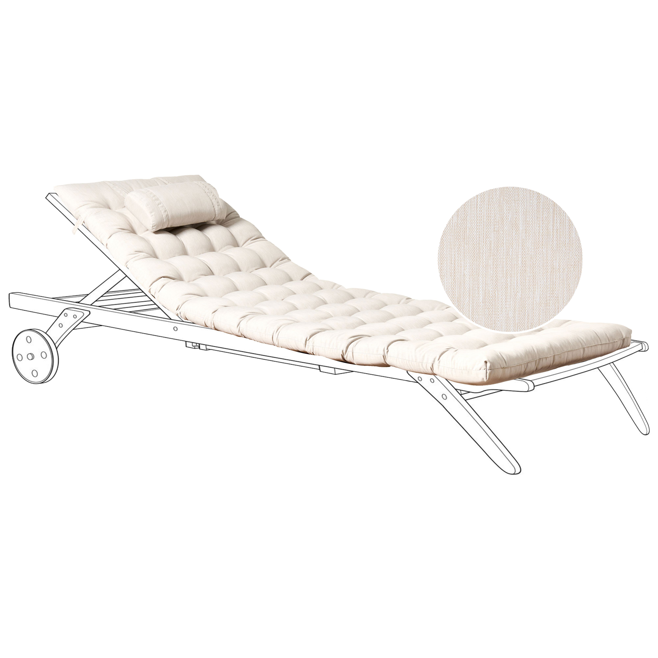 Aurinkotuolin pehmuste CESANA PREMIUM 192 x 56 cm Vaaleanbeige