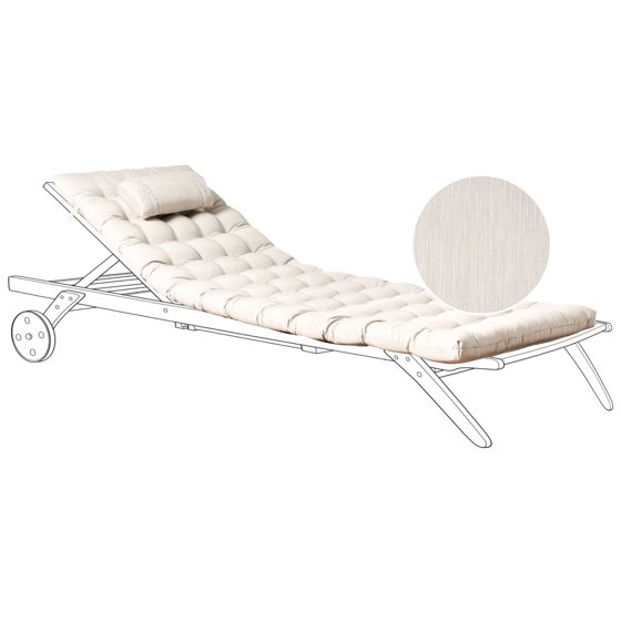 Aurinkotuolin pehmuste CESANA PREMIUM 192 x 56 cm Vaaleanbeige