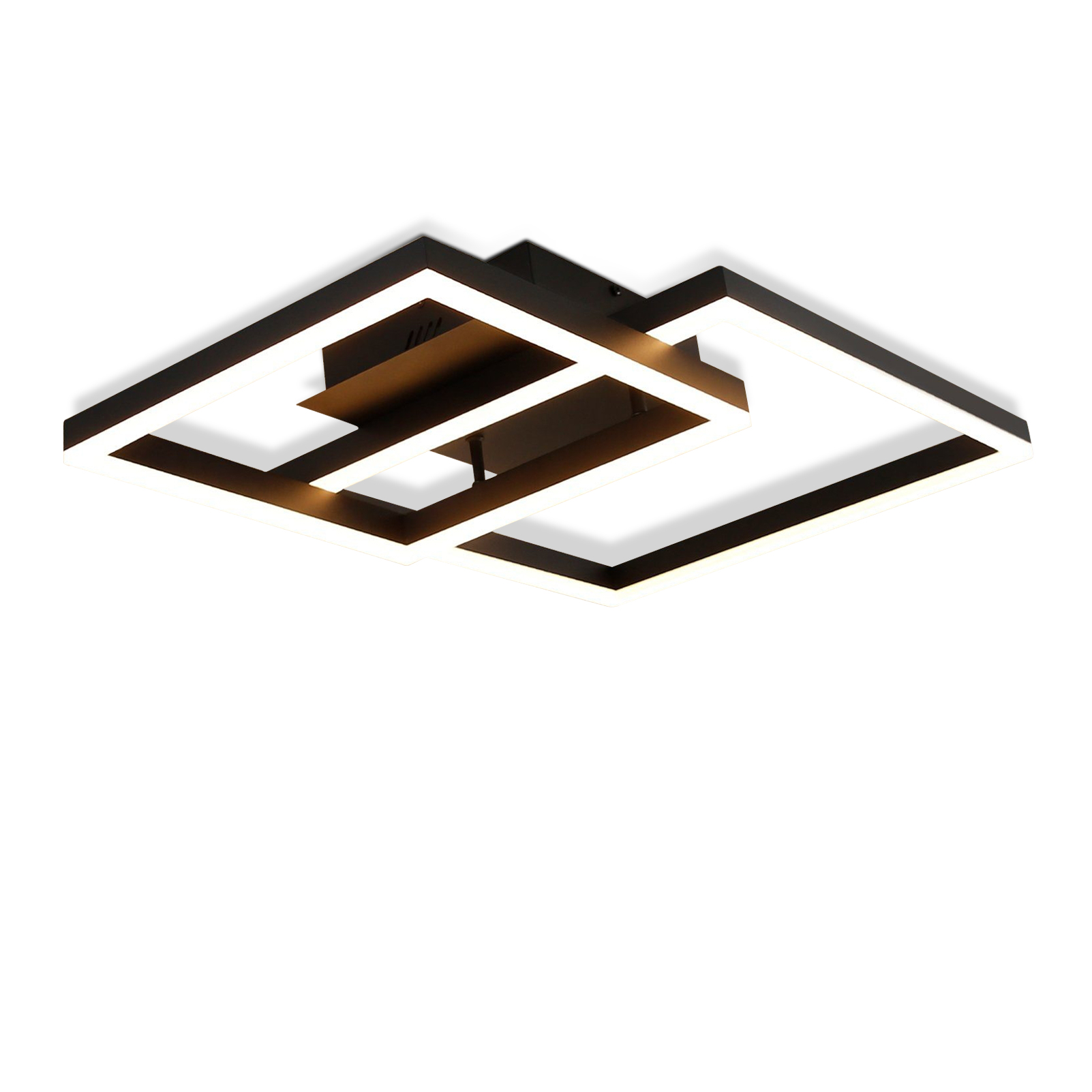 ZMH Moderni musta LED-kattovalaisin 50 W himmennettävä kaukosäätimellä
