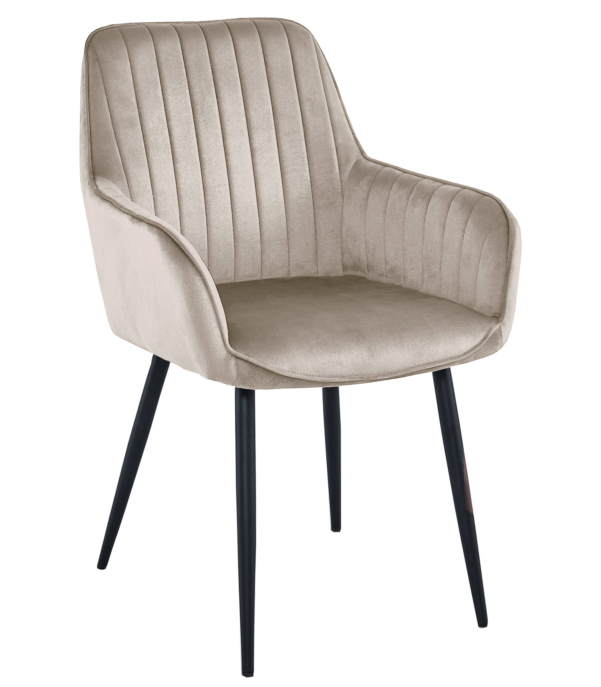 Tuoli - Leobert - SOLDEN - sametti tumma beige/mustat jalat - 56,5x60,5x83,5 cm