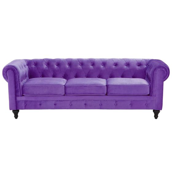Sohva 3-istuttava CHESTERFIELD sametti Violetti