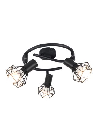 NETTLIFE - kattospottivalaisin mustaa metallia