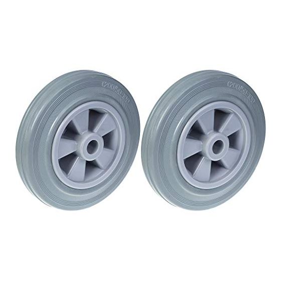 200mm 8" pyörä harmaa kumirengas, muovinen keskiö 410kg kantavuus, 2 kpl:n sarja