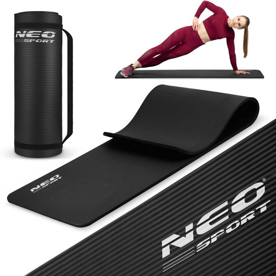 Neo-Sport Paksu Jumppamatto 183 × 60 cm – 192300 Musta