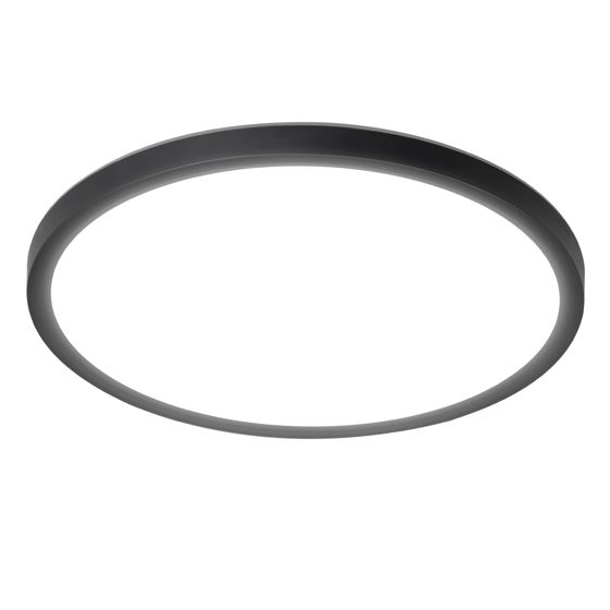 NETTLIFE litteä LED - kattovalaisin makuuhuoneeseen, musta, 18 cm, 15 W, himmennettävä kylpyhuonevalaisin