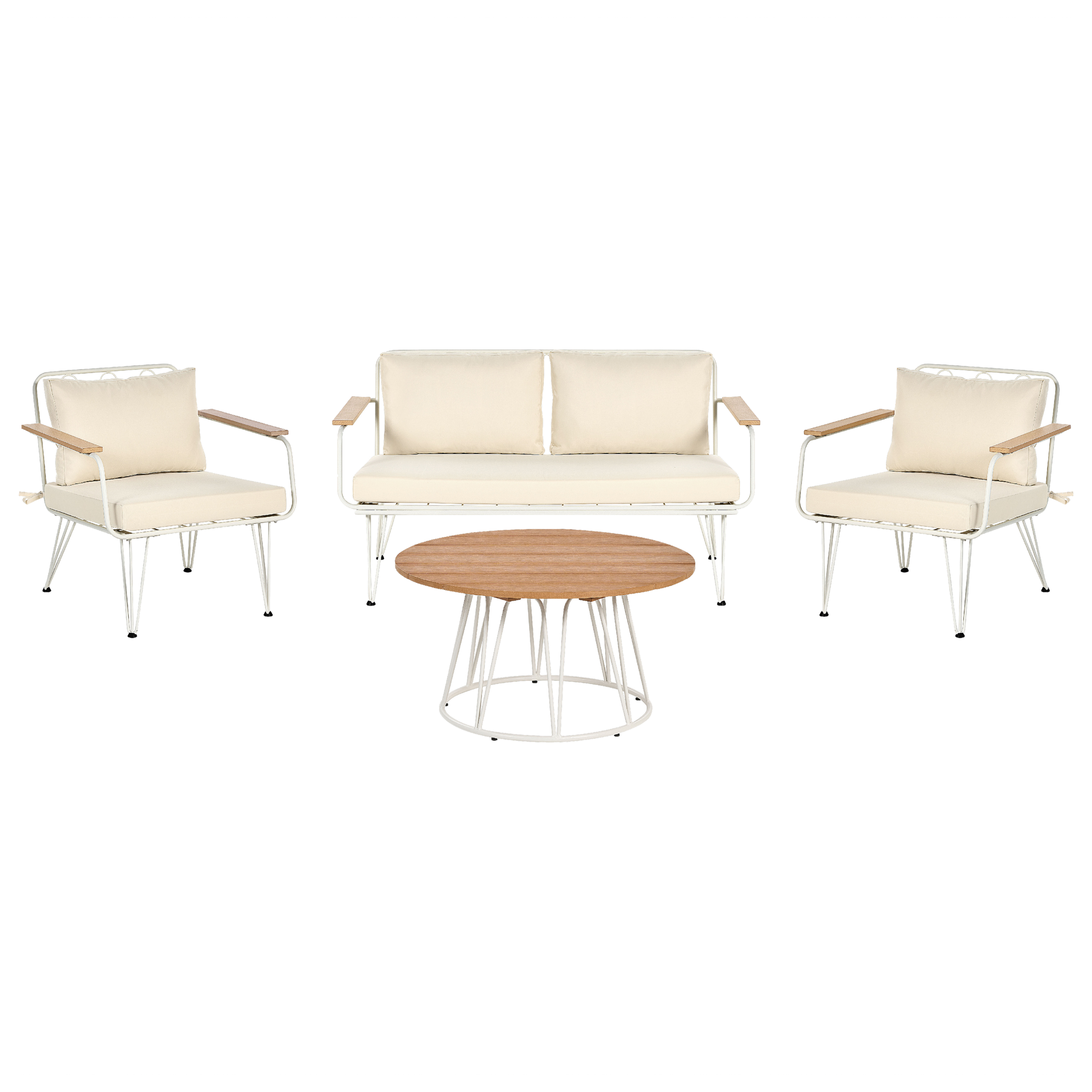 Ulkosohvaryhmä pöydällä 4-istuttava MONTESILVANO metalli Vaaleanbeige