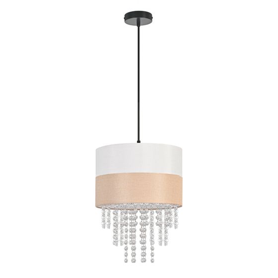 NETTLIFE pöytäkatosvalaisin vintage - kolmihaarainen kangasripustin e27, retro valkoinen varjostin ruokailuhuoneeseen