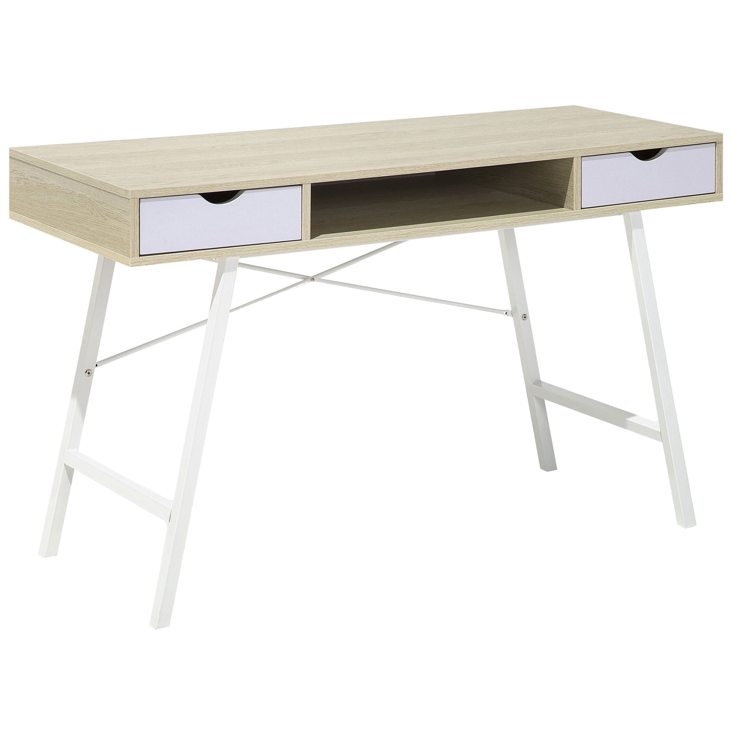 Työpöytä CLARITA Vaaleanruskea 120 cm 48 cm säilytystila