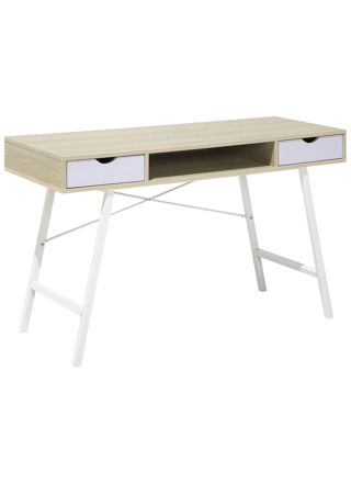 Työpöytä CLARITA Vaaleanruskea 120 cm 48 cm säilytystila