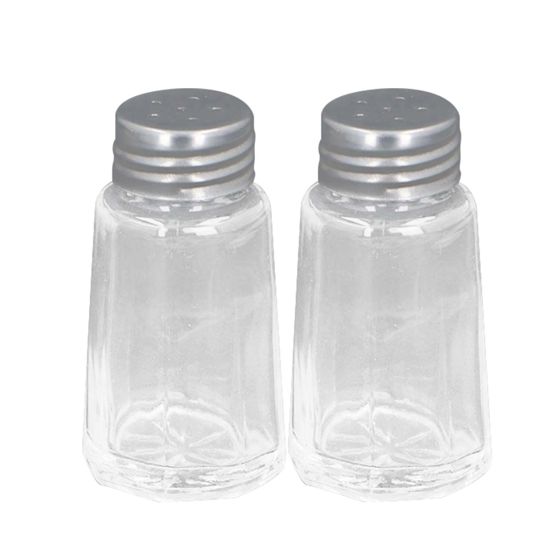 Suola- ja Pippurisirotinsetti Lasia 2 Osan Kierrettävällä Metallikannella Käytännöllinen
