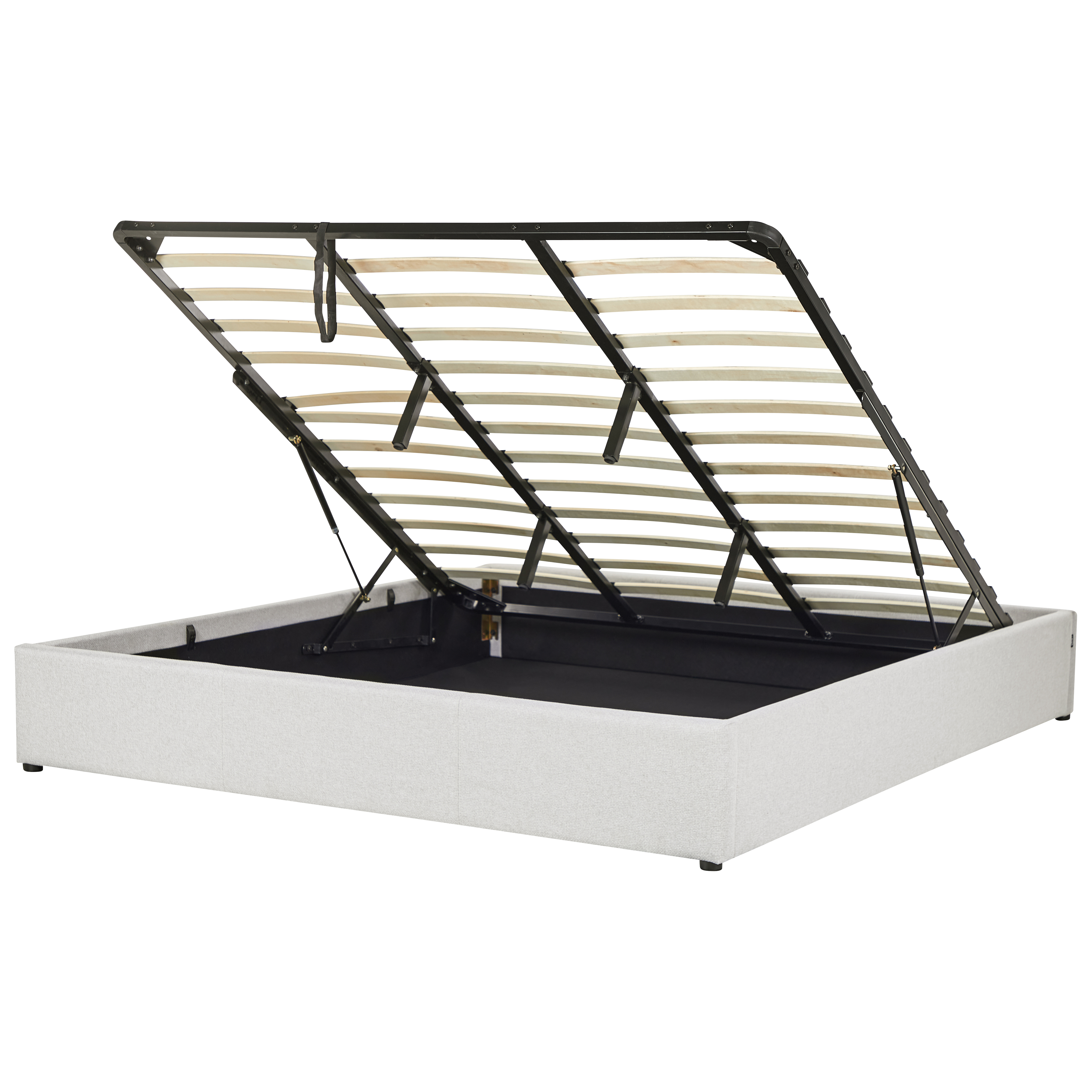 Sänky säilytystilalla kangas DINAN 180 x 200 cm Vaaleanharmaa