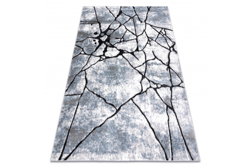 Matto moderni COZY 8873 Cracks Haljennut betonii - vaaleanharmaa / sininen 80x150 cm