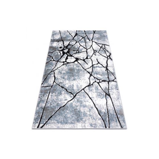 Matto moderni COZY 8873 Cracks Haljennut betonii - vaaleanharmaa / sininen 80x150 cm