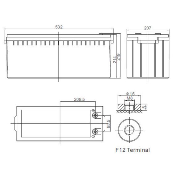 BrightSolar huoltovapaa AGM akku DC12-160Ah