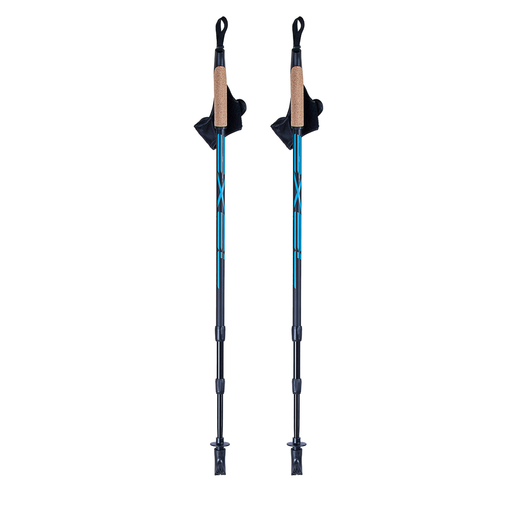 Exel Nordic Walker Alu Säädettävät kävelysauvat Black/Cyan 100-135cm