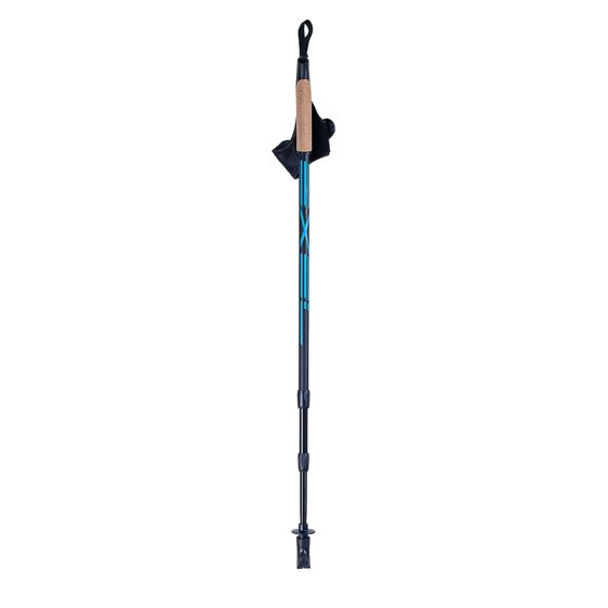 Exel Nordic Walker Alu Säädettävä kävelysauva, Black/Cyan, 100-135cm