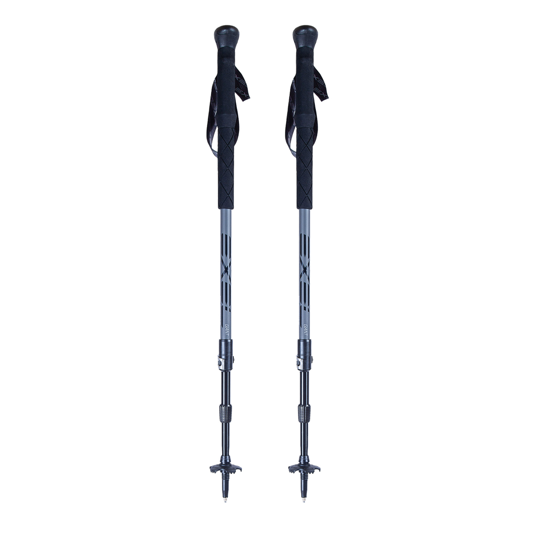 Exel Giant Vaellussauva, Graphite Grey / Black, Antishock, 100-135cm