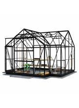 Lykke Kasvihuone T-muotoinen musta 10,2 m2