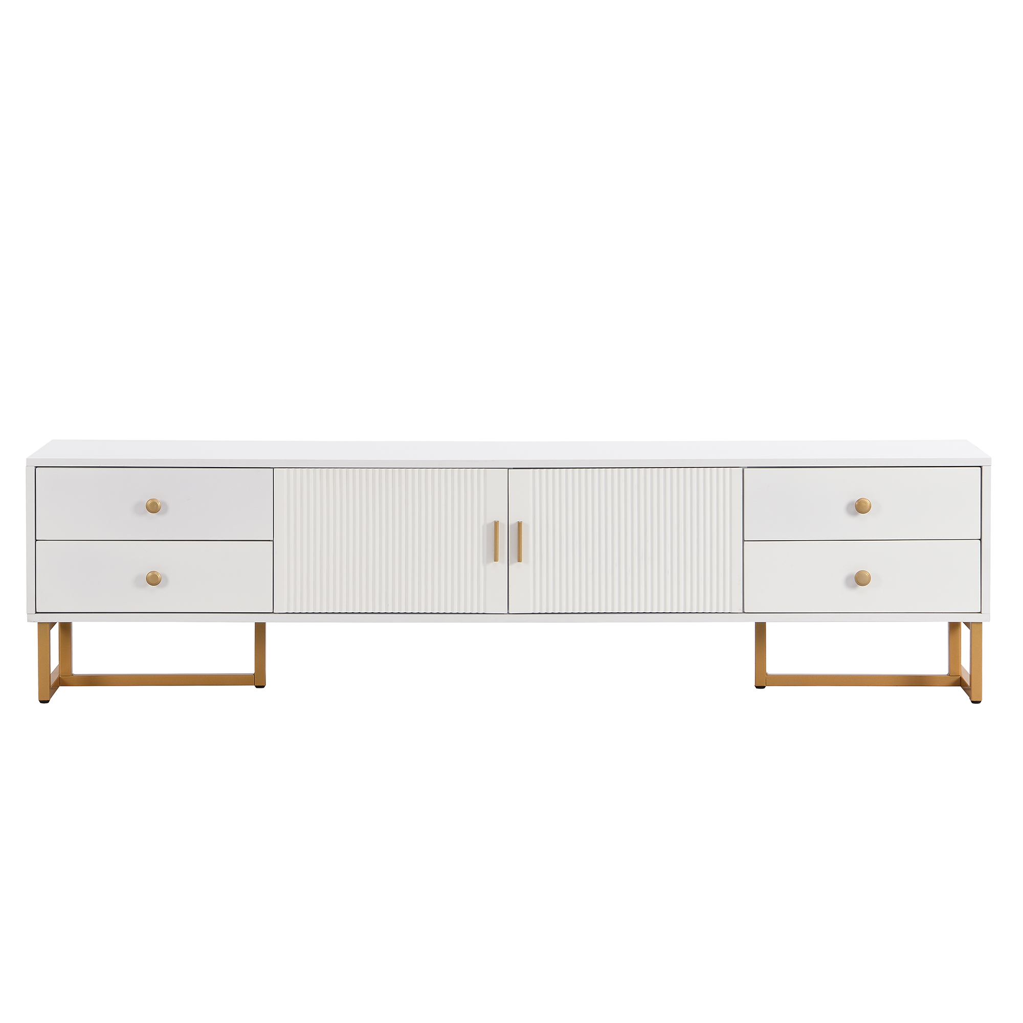TV-taso 175x30x46 cm valkoinen MDF säilytyksellä ja liukuovilla