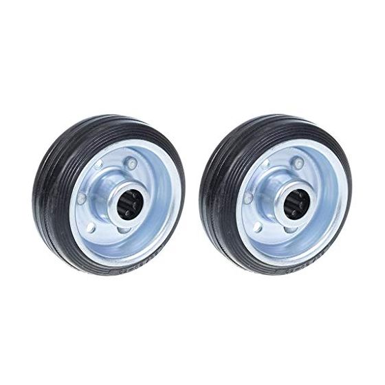 80mm 3" mustat kumipyörät, joissa on puristettu teräskeskiö 70kg - 2 kpl:n sarja.