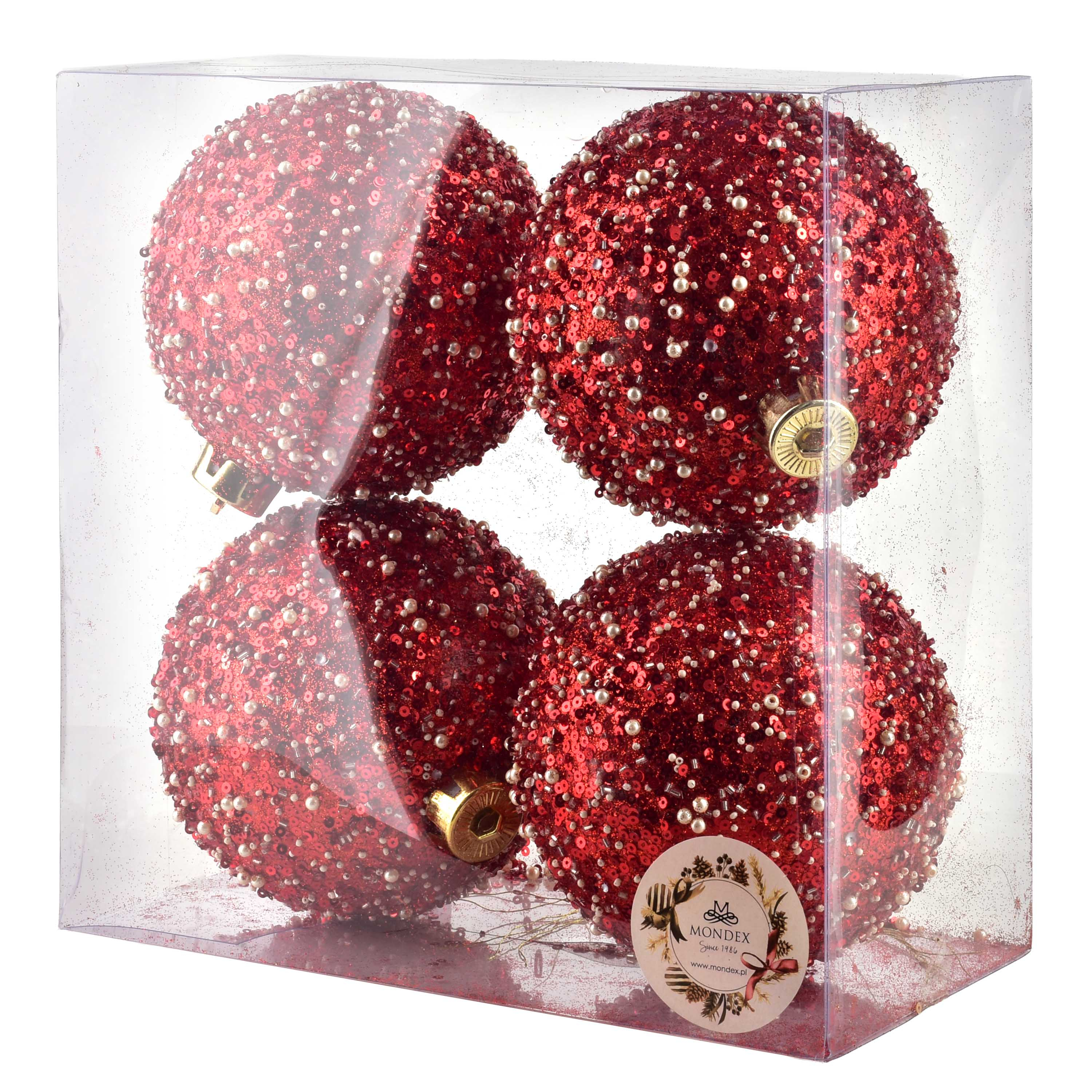 Joulukuusenpallot SANTA LILA 4 kpl Ø12 cm