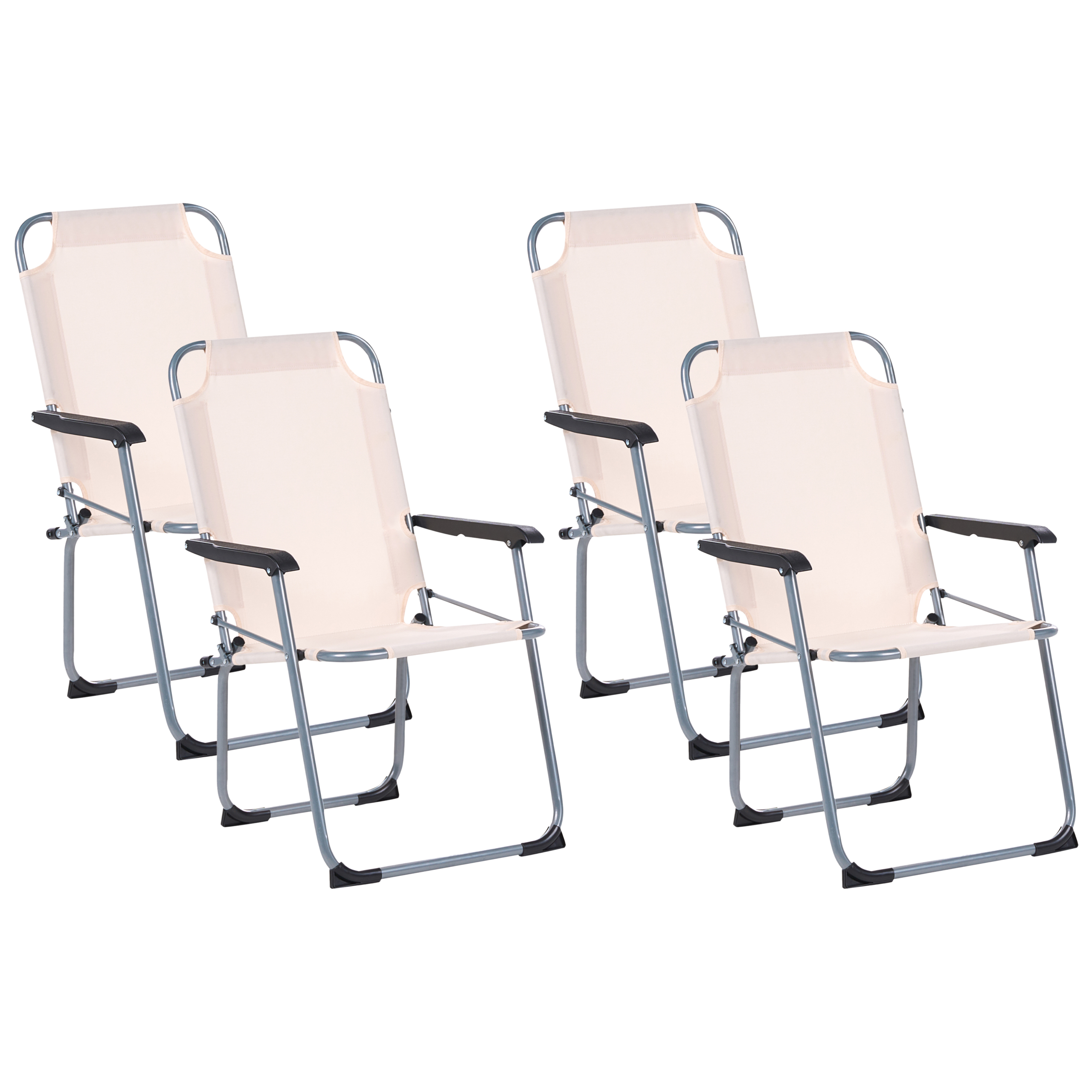 Puutarhatuolisetti 4 kpl GALATSI taitettava Metalli Beige