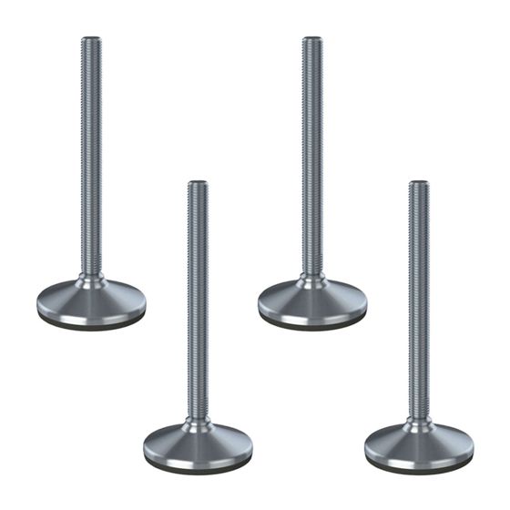 Ruostumaton tasoitusjalka M20x230, pohja 105 mm ja tärinänvaimennustyyny, 8800 kg – 4 kpl:n sarja