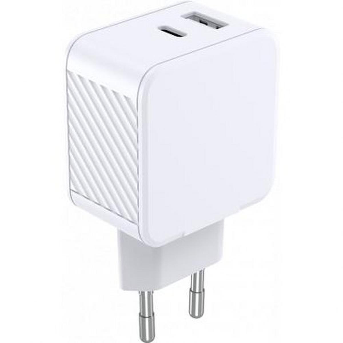 Kaksi Seinälaturi USB A+C 32W (12+20W) Power Delivery