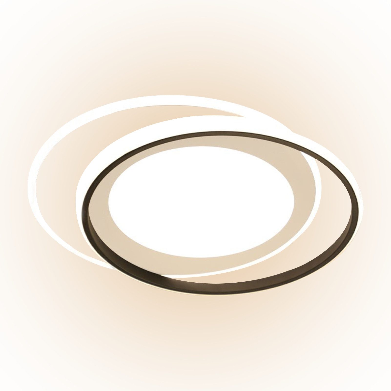 NETTLIFE LED - kattovalaisin, mustavalkoinen pyöreä, 66W moderni, himmennettäväKaukosäätimellä, olohuoneen lamppu, makuuhuoneeseen Keittiöön