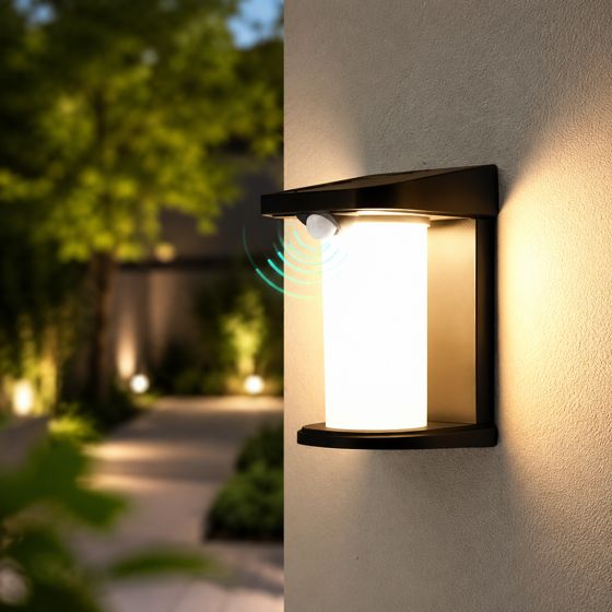 NETTLIFE Ulkoilmavalaisimet liiketunnistimella Aurinkokäyttöiset ulkoseinävalaisimet 2 tilaa lämpimän valkoinen 3000K