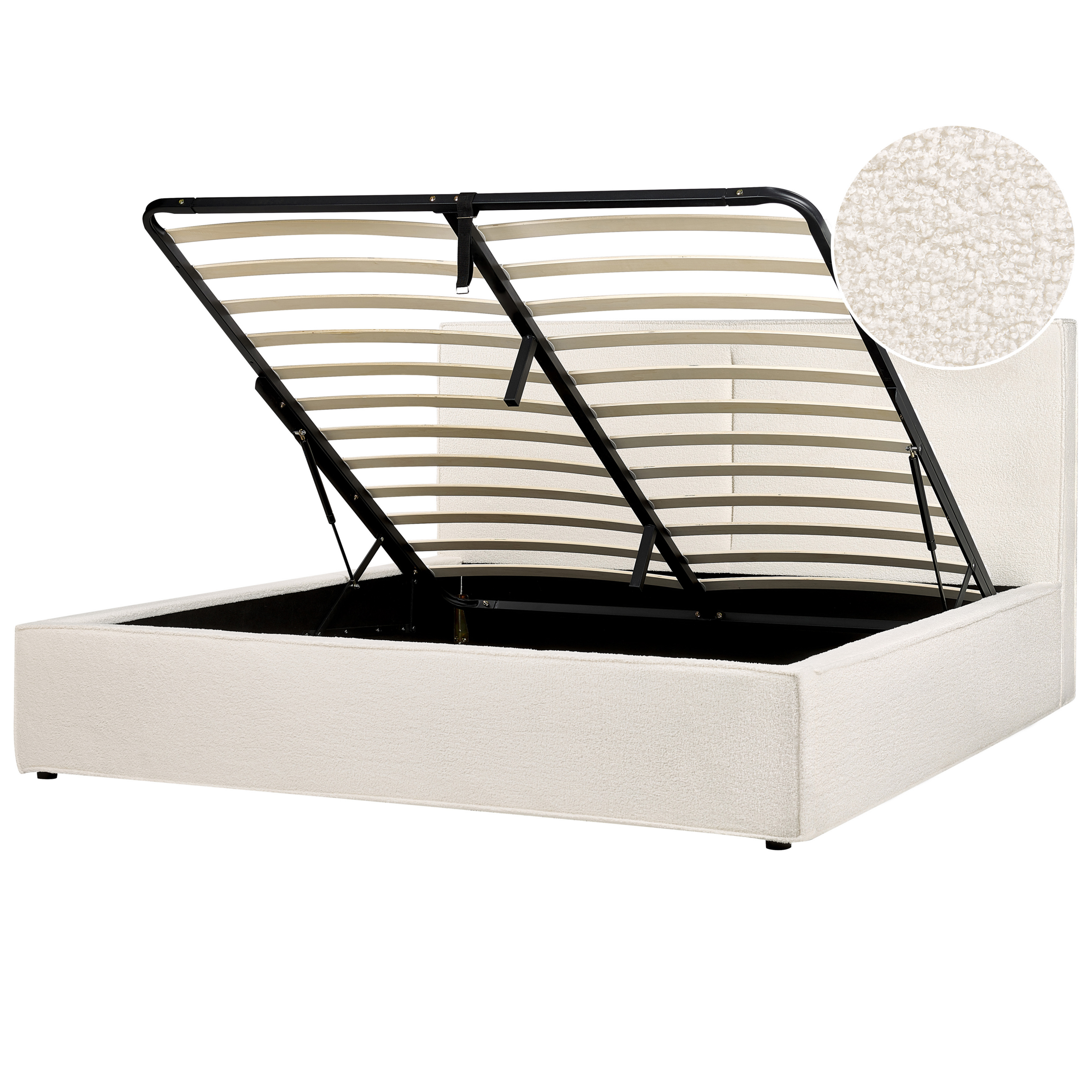 Sänky säilytystilalla buklee MOISSAC 180 x 200 cm Luonnonvalkoinen