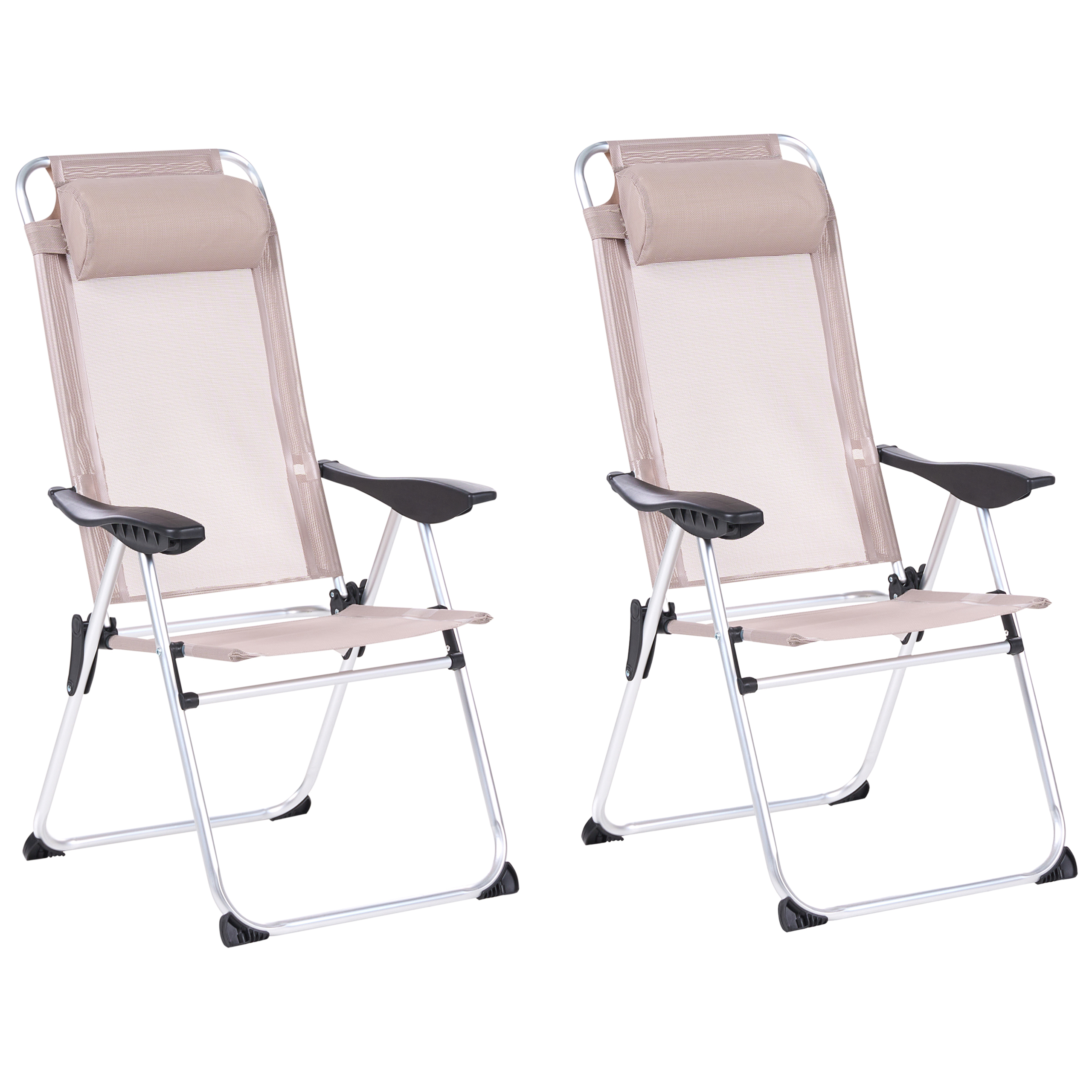 Puutarhatuolisetti 2 kpl ASINE taitettava Metalli Beige