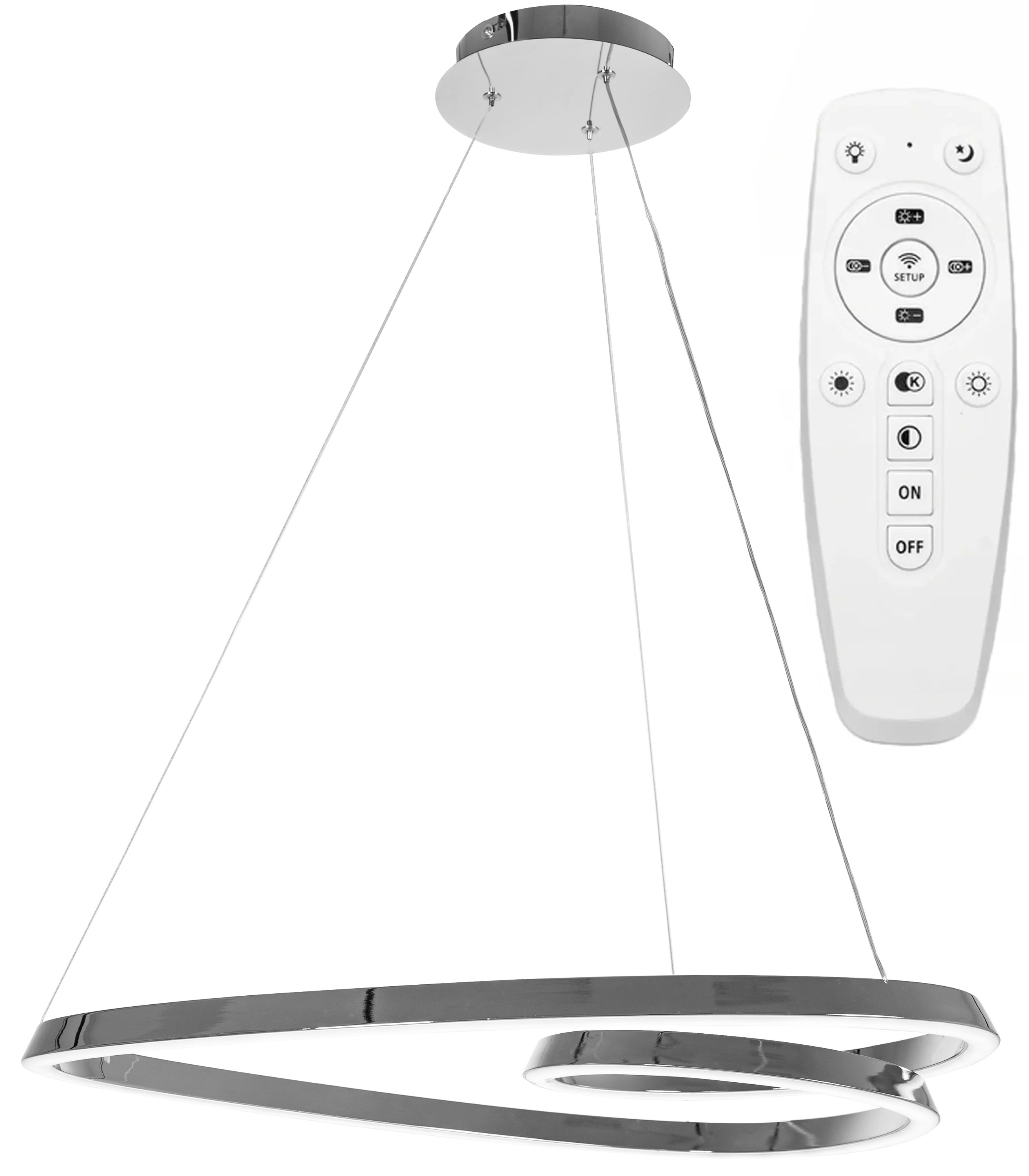 TOOLIGHT riippuvalaisin LED APP798-CP LOOP Kromi, 63x61, 5x75cm