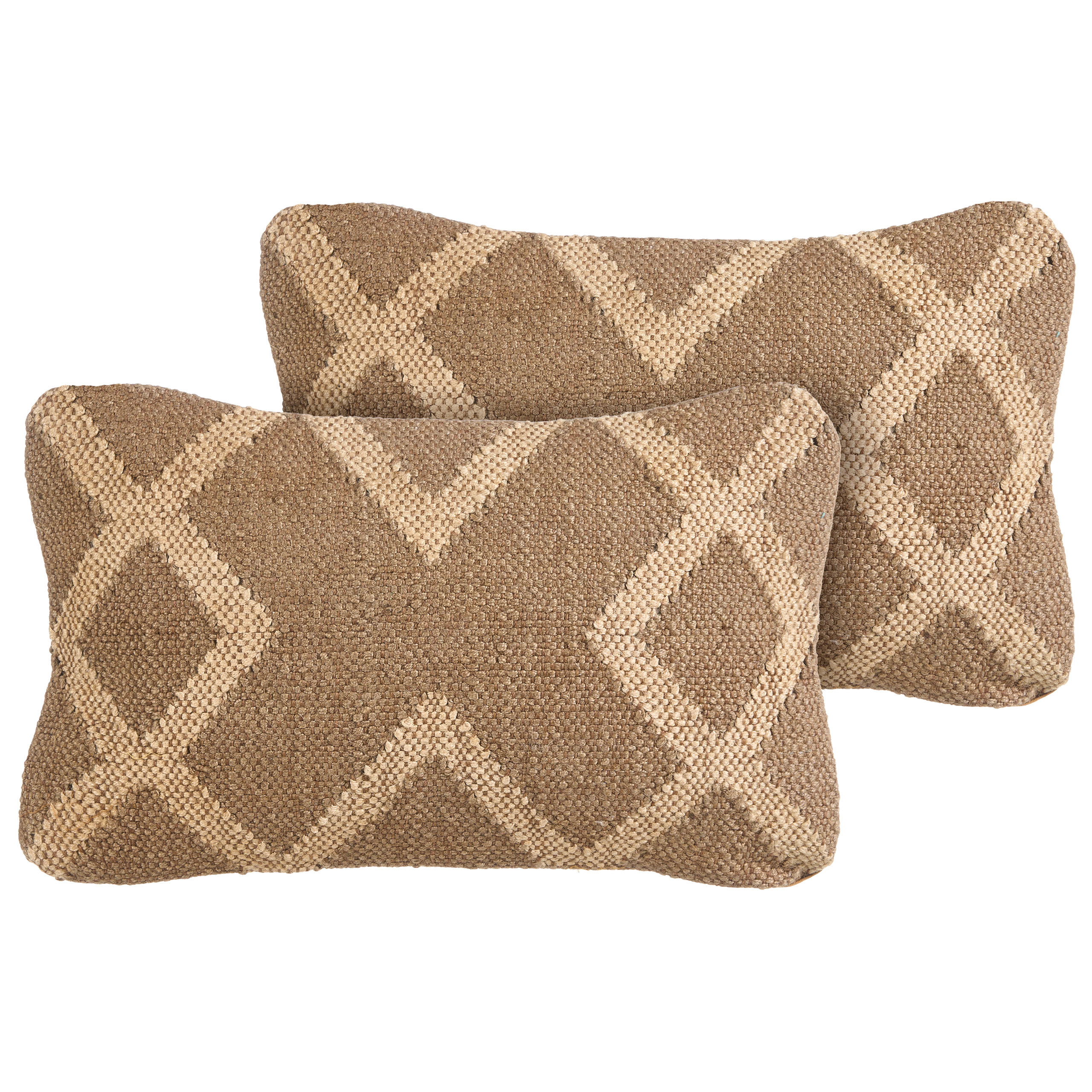 Koristetyynysetti 2 kpl GOPI 30 x 50 cm Juutti Vaaleanruskea Geometrinen kuvio