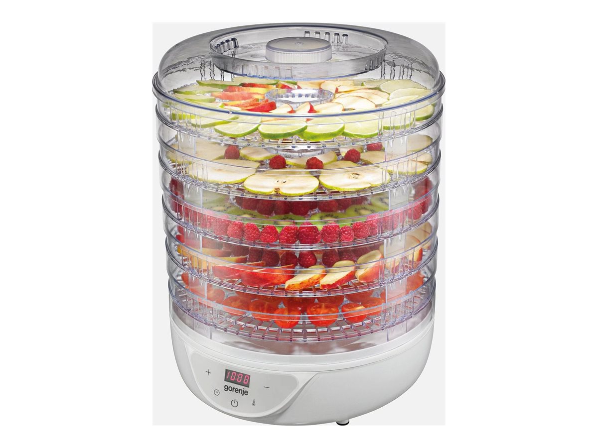 Gorenje | Kuivausrumpu | FDK24DW | Teho 380 W | Tarjottimien lukumäärä 5 | Lämpötilan säätö | Integroitu ajastin | Valkoinen