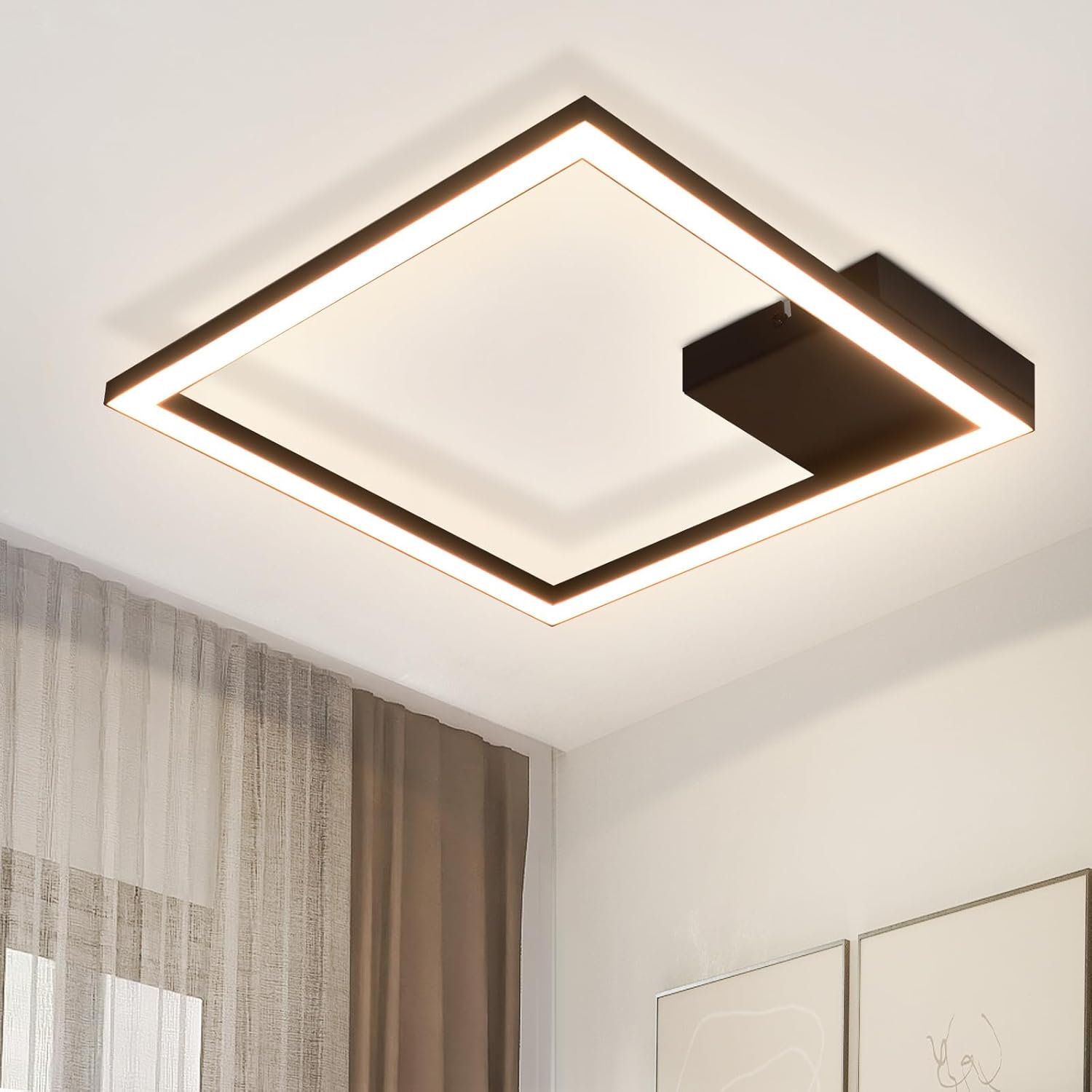 NETTLIFE LED - kattovalaisin, lämmin, valkoinen, moderni, eteisvalaisin, musta, 12W, 3000K