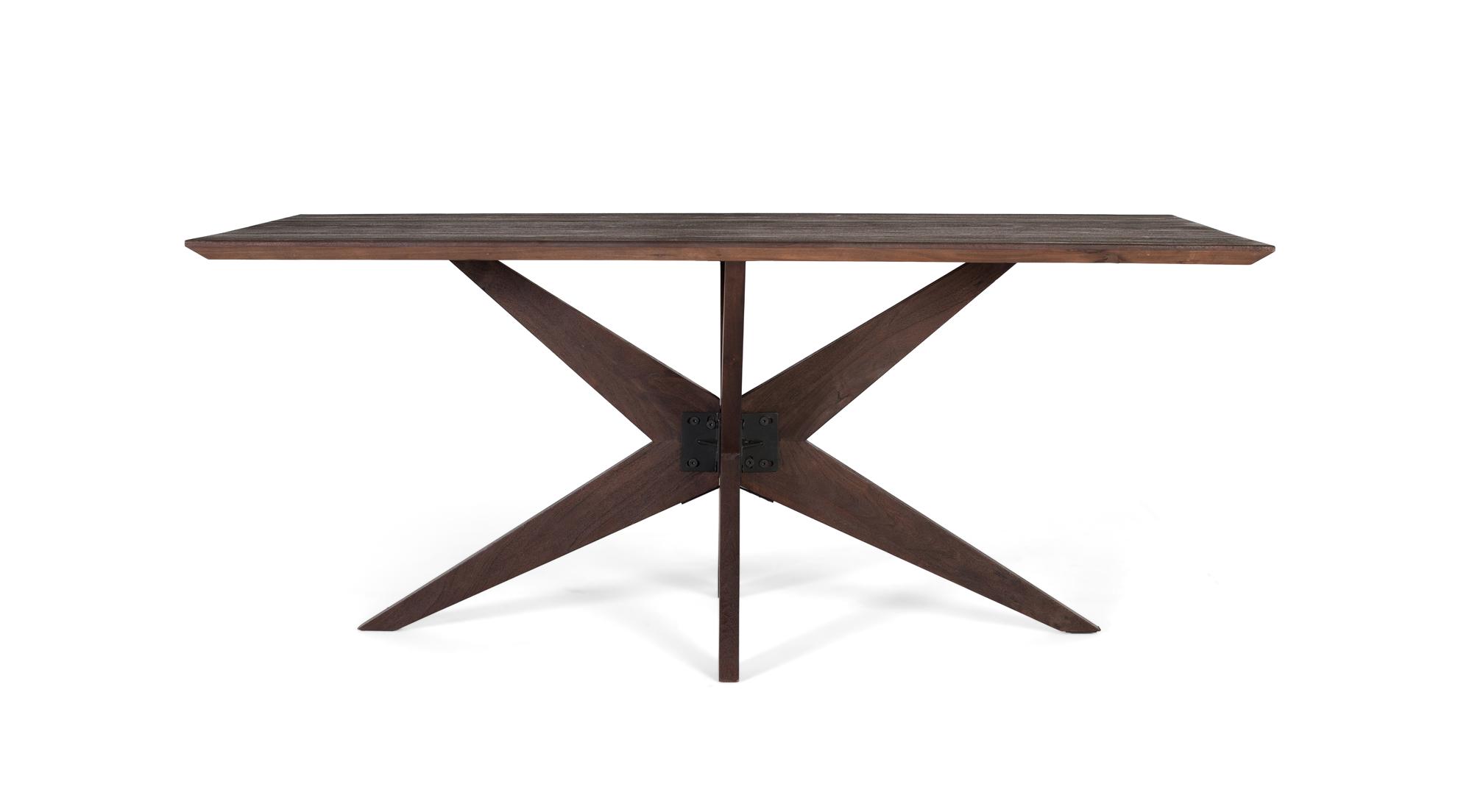 Suorakulmainen ruokapöytä wengen sävyisestä mangopuusta, 180 cm