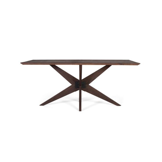 Suorakulmainen ruokapöytä wengen sävyisestä mangopuusta, 180 cm