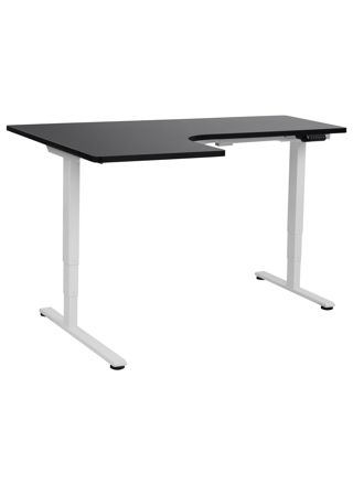 Sähkösäädettävä vasen kulmatyöpöytä DESTINES Musta/valkoinen 160 cm 109 cm Vasen