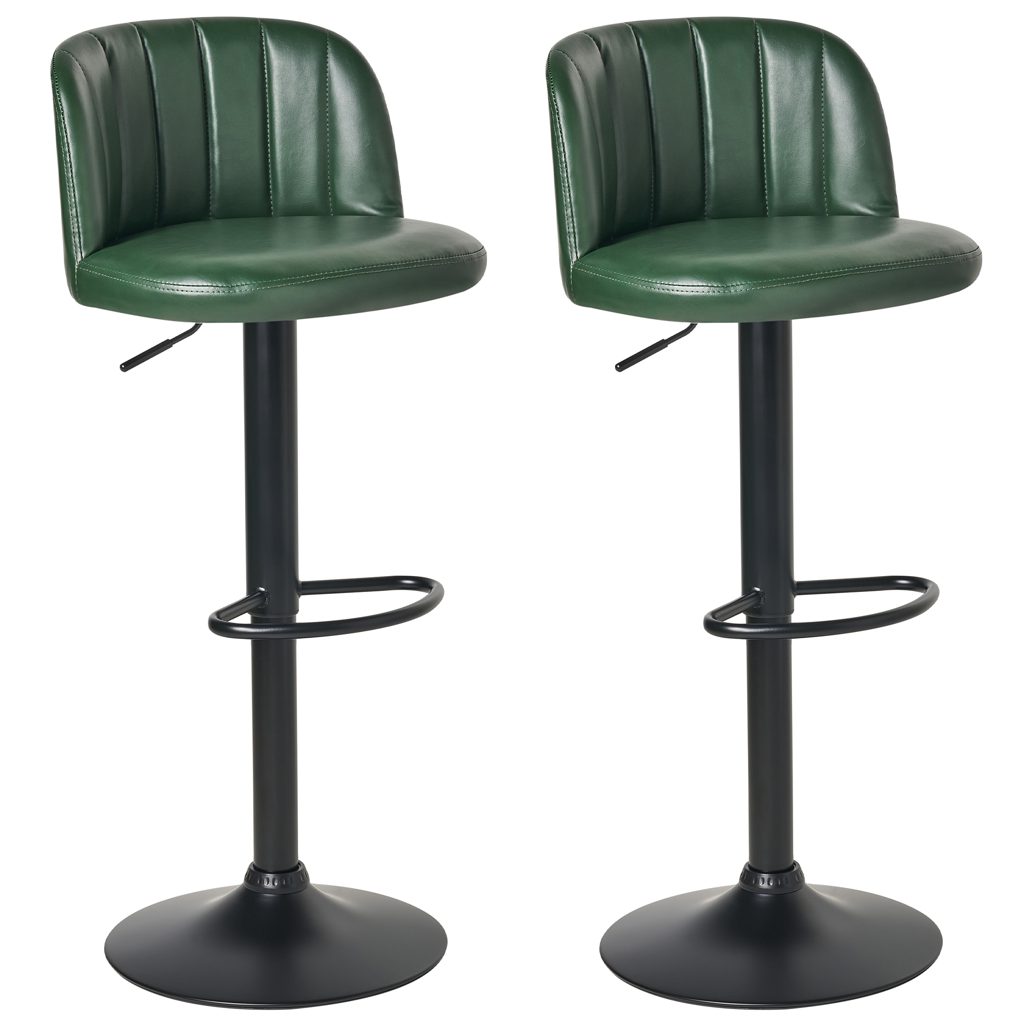 Baarijakkarasetti 2 kpl VLORE keinonahka pyörivä Tummanvihreä