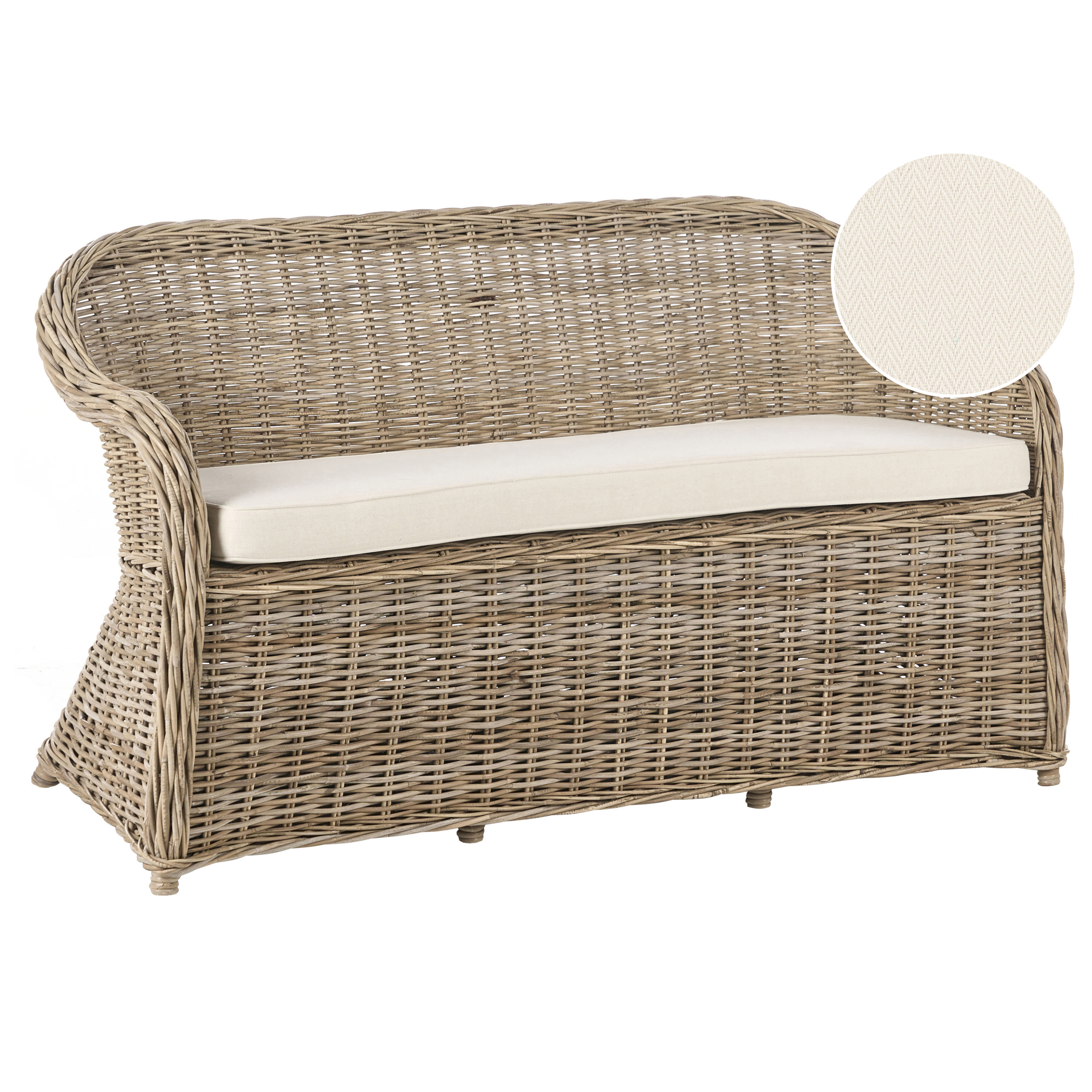 Ulkosohva 2-istuttava SUSUA rottinki Luonnonväri