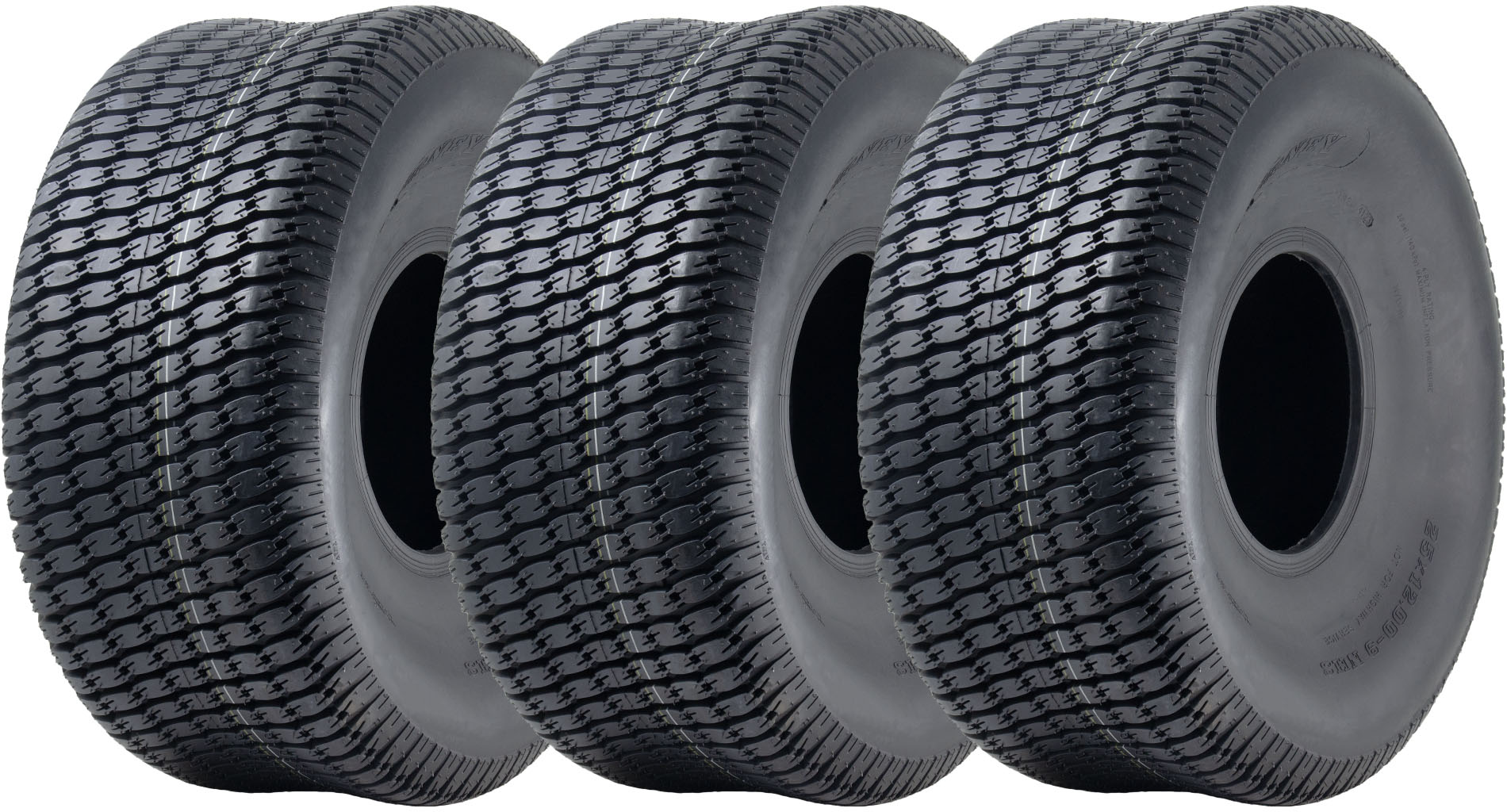25x12.00-9 nurmikkorengas, 4-kerroksinen, John Deere Gator -ruohonleikkuri, P532, 830 kg (3 kpl:n sarja)