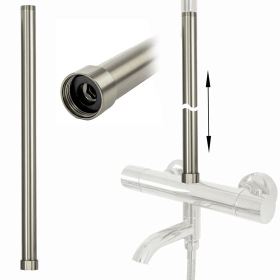 REA suihkun jatko-osa 50 harjattu nikkeli, 51,5X2,5X2,5CM